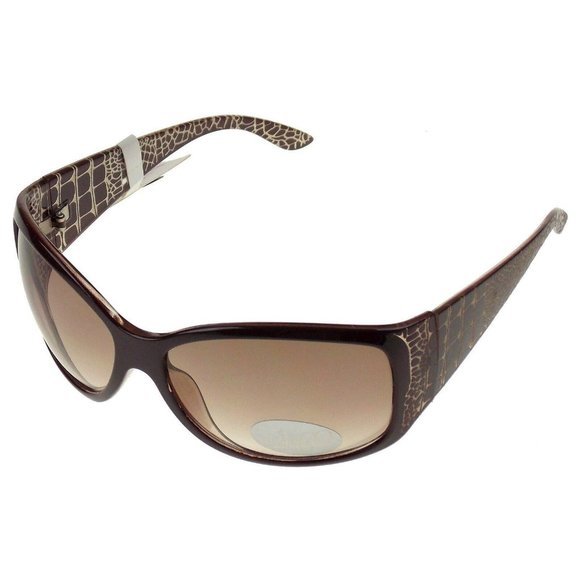 Nine Co Cat Eye Sunglasses Brown White  UV Protection Plastic 65-17-130 - Picture 1 of 4